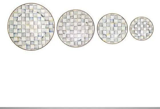 Zománcozott evőtányér "Sterling Check" 25,4 cm - MacKenzie-Childs