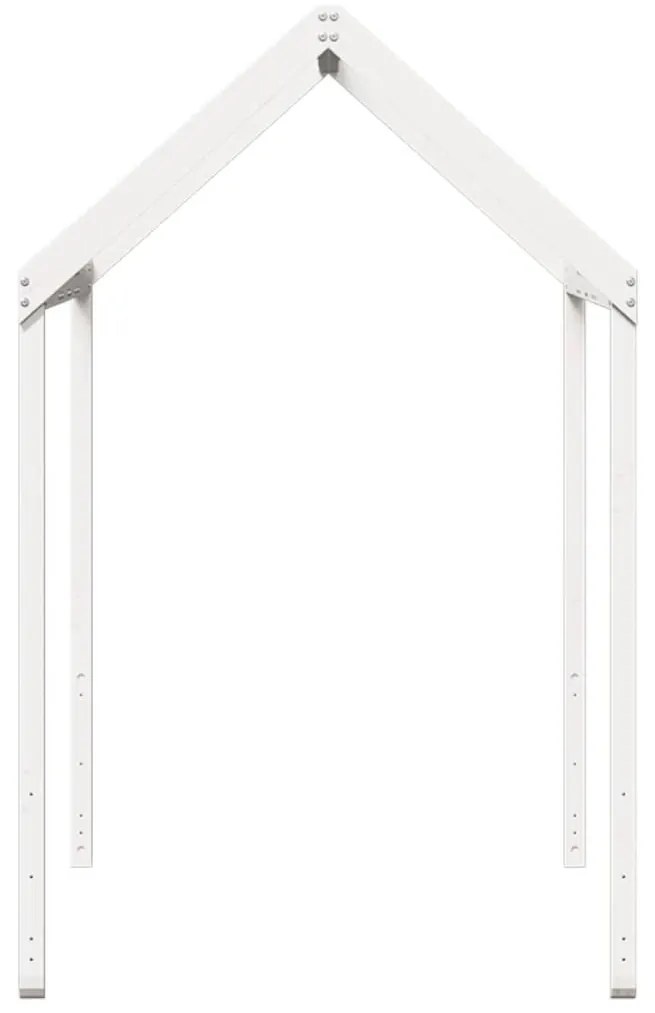 fehér tömör fenyőfa gyerekágytető 207 x 95,5 x 159 cm