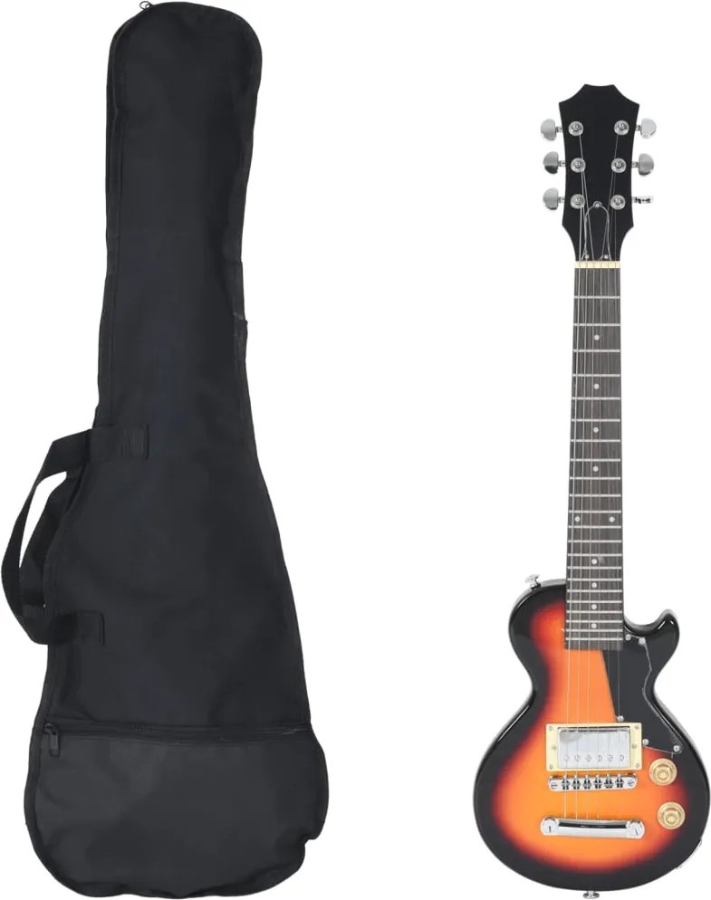 vidaXL barna-fekete elektromos gitár gyerekeknek tokkal 3/4 30"