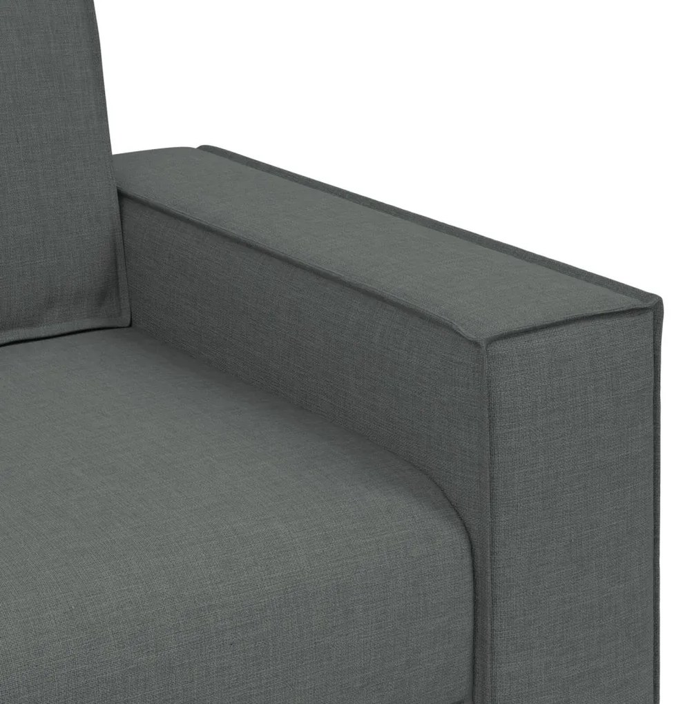 vidaXL Kanapé 3 pcs Sötétszürke Lábbal kevert anyag