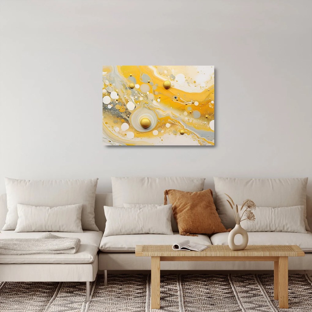 Üveg kép - Absztrakt háttér arany díszítéssel (70x50 cm)