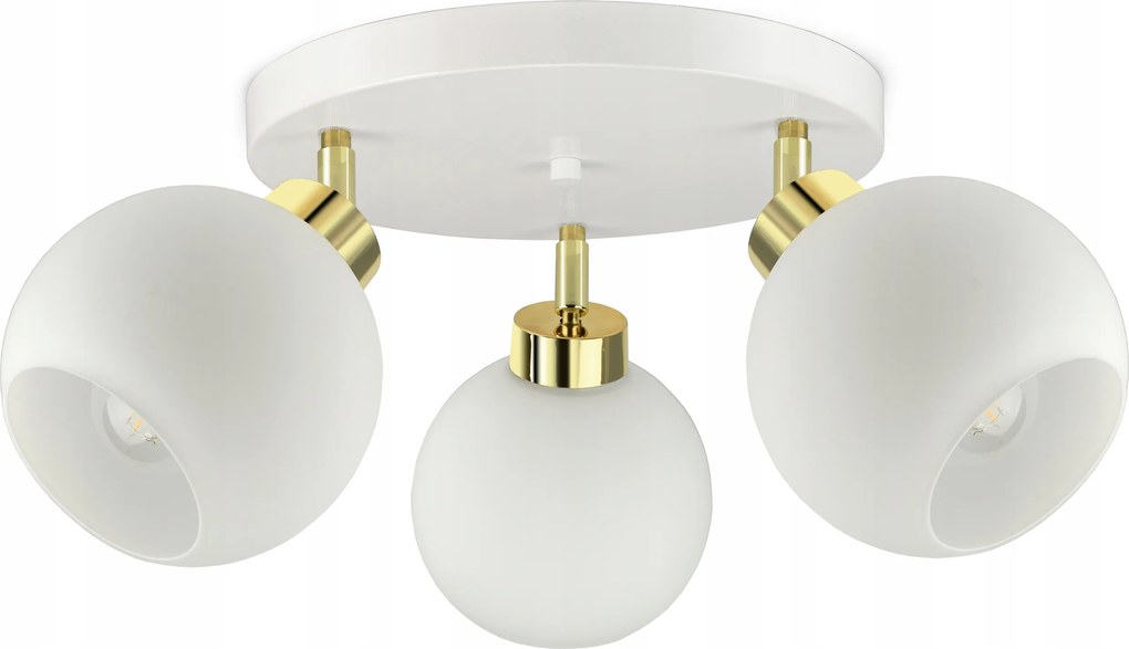 Mennyezeti Függő Lámpa Csillár Fehér Üveg Gömbök White Glass EG3 Led E27