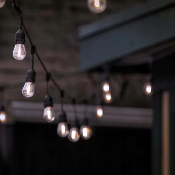 LED kültéri dekorációs fényfüzér 30xE27/1W/230V 16,44 m IP44 fekete