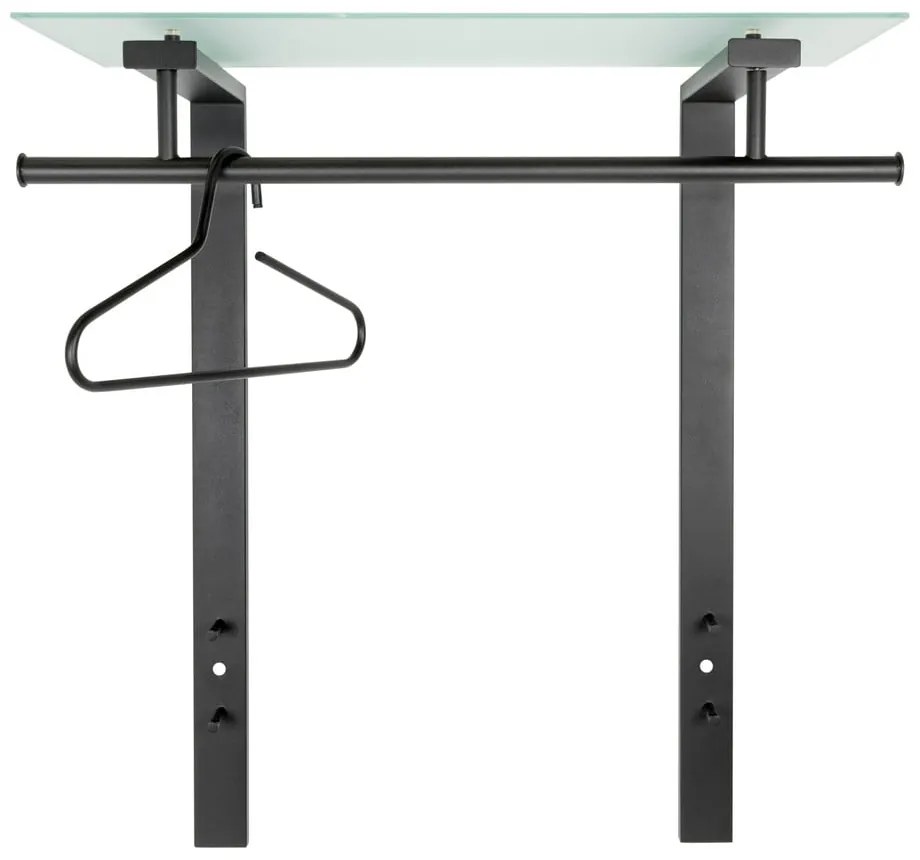 Fekete fém fali fogas polccal 80 cm Dutch – Spinder Design