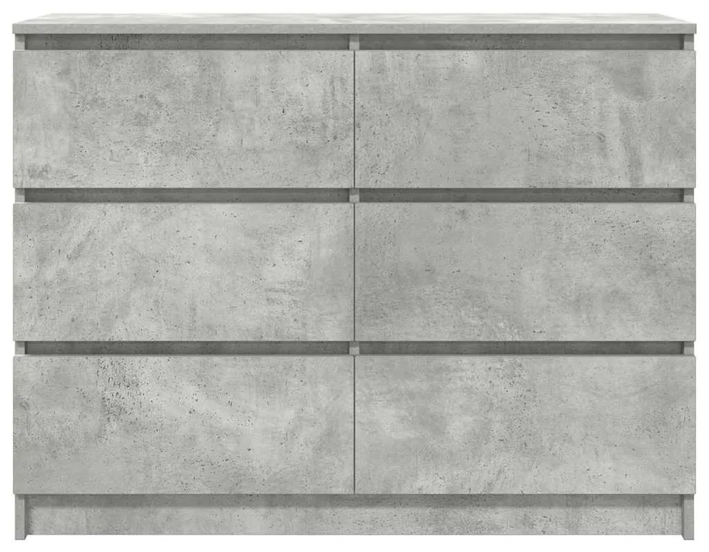 betonszürke szerelt fa tálalószekrény 100x35x76 cm