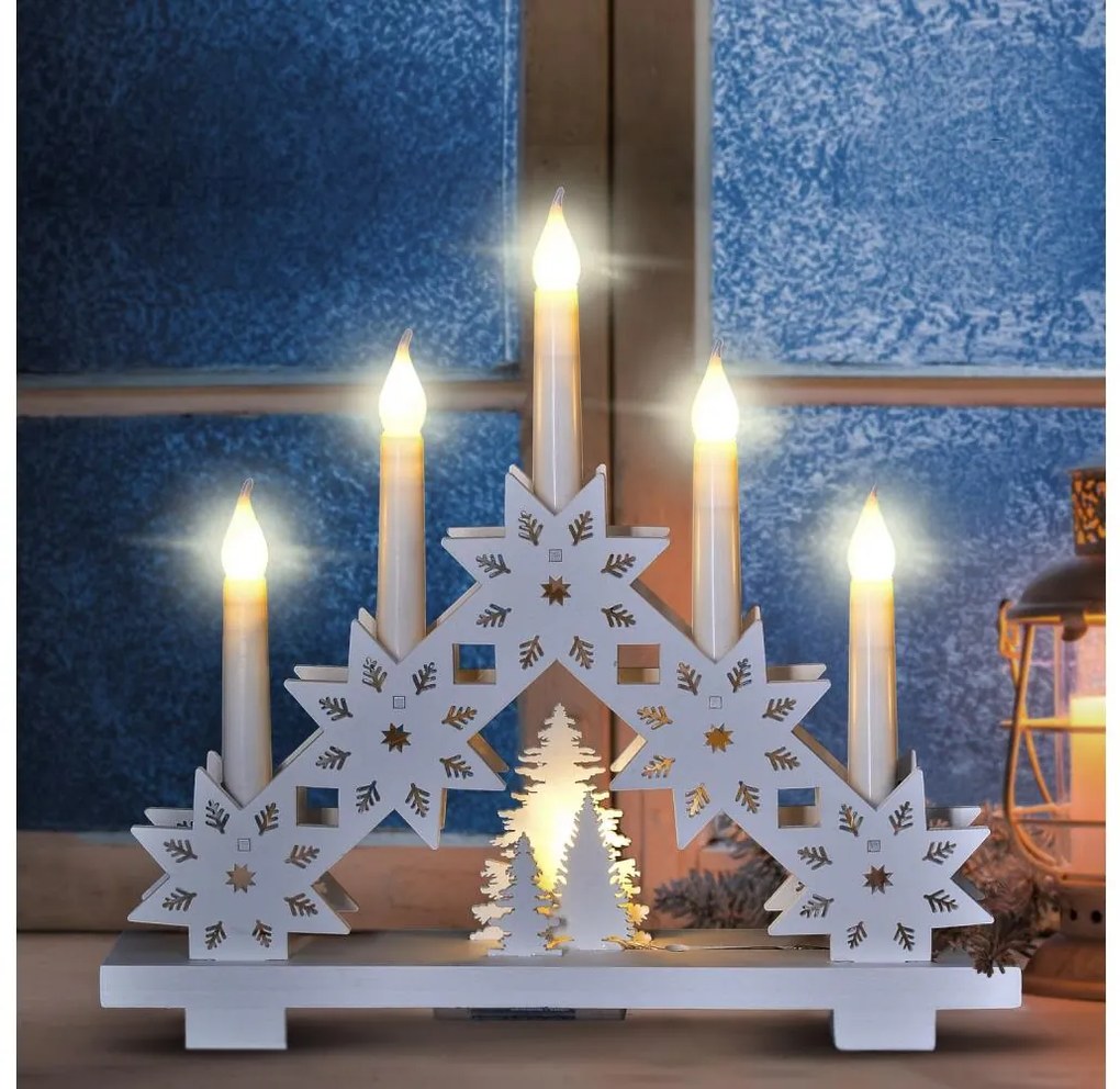 Brilagi - LED karácsonyi gyertyatartó 5xLED/2xAA