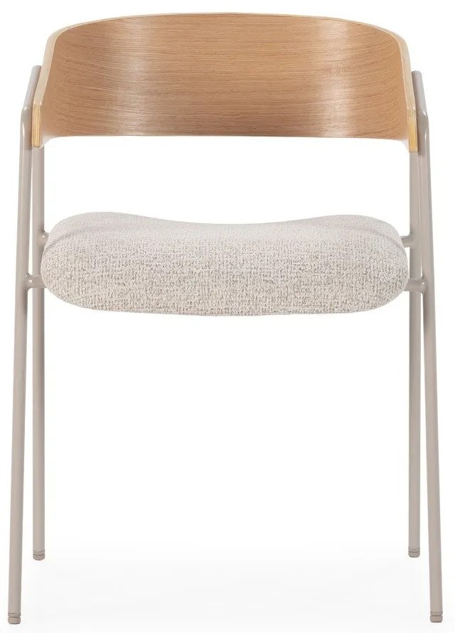 Világosszürke-natúr színű kárpitozott karfás étkezőfotel szett 2 db-os Cora – MOME