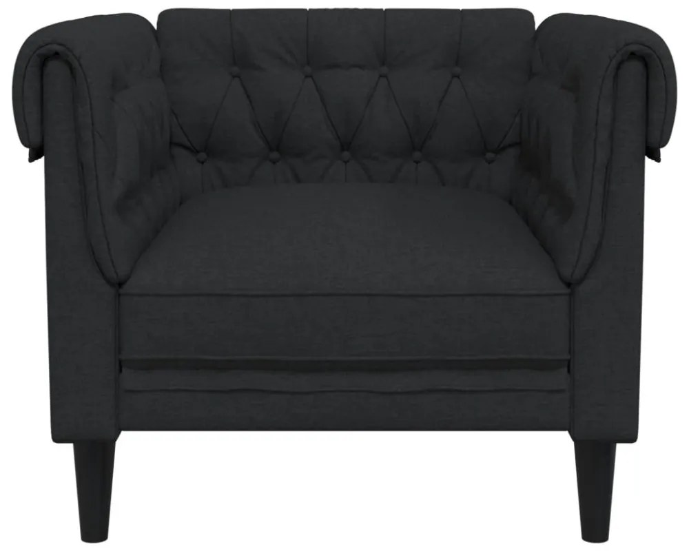 fekete szövet Chesterfield kanapé