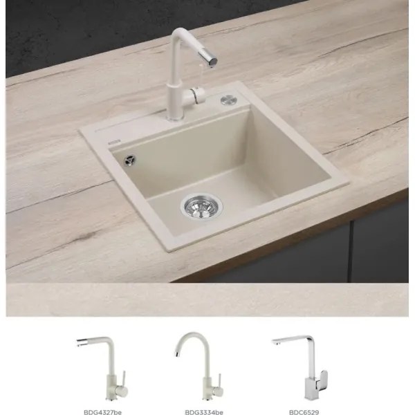 Concept DG00C50BE - Konyhai mosogató CUBIS 49x51 cm gránit/bézs