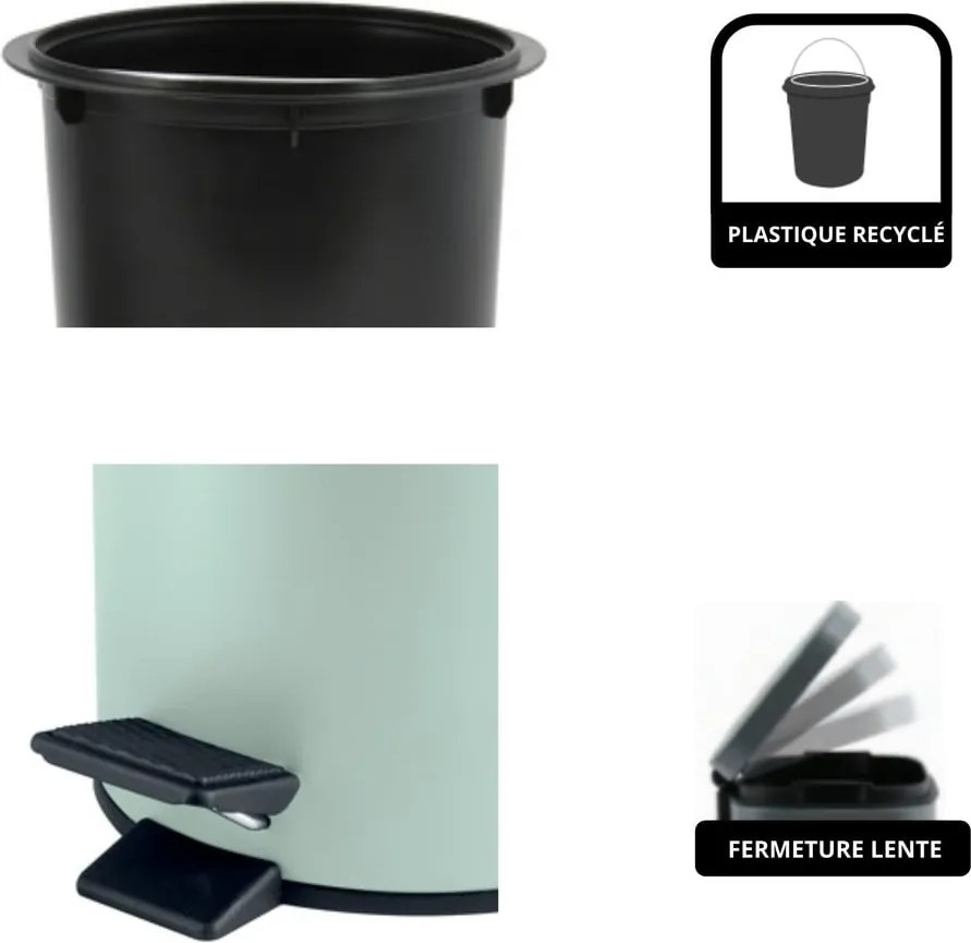 Mentazöld acél pedálos szemetes 3 l Adelar – Spirella