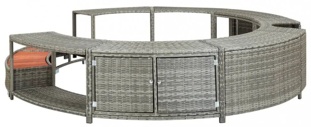 szürke polyrattan jakuzzi-keret
