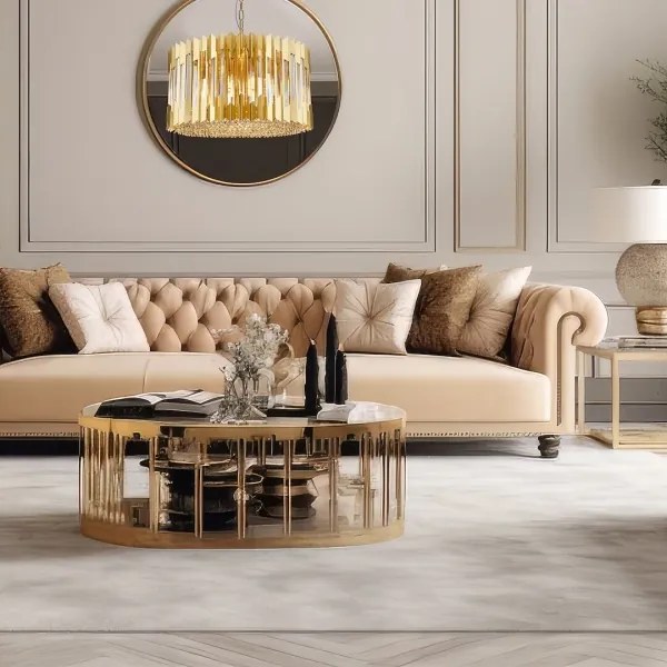 Csillár láncon RITZ 12xE14/40W/230V átm. 54 cm arany