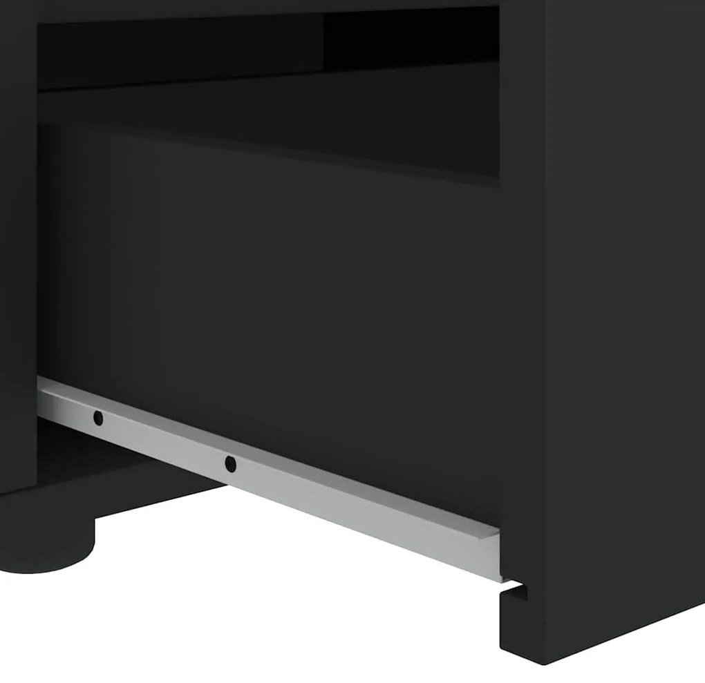 VISNES fekete szerelt fa TV-szekrény 100x40x38 cm
