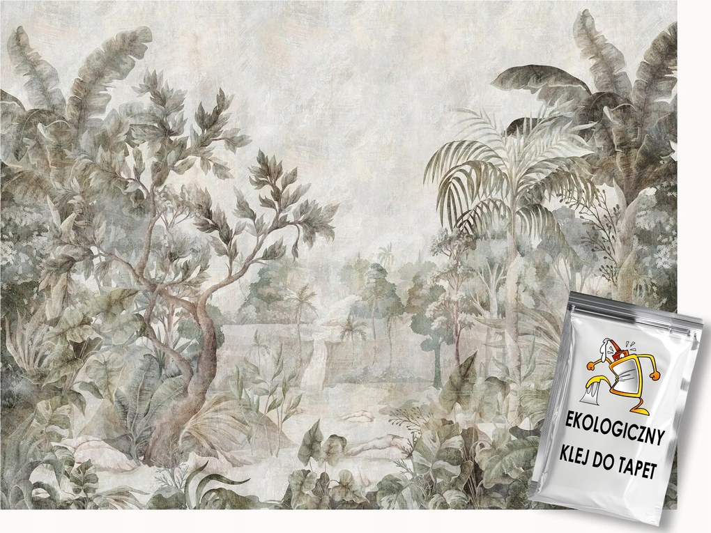 Fotótapéta Flizelina Grafika Trópusi Erdő Dzsungel Bézs Szépia 150x105 ragasztó