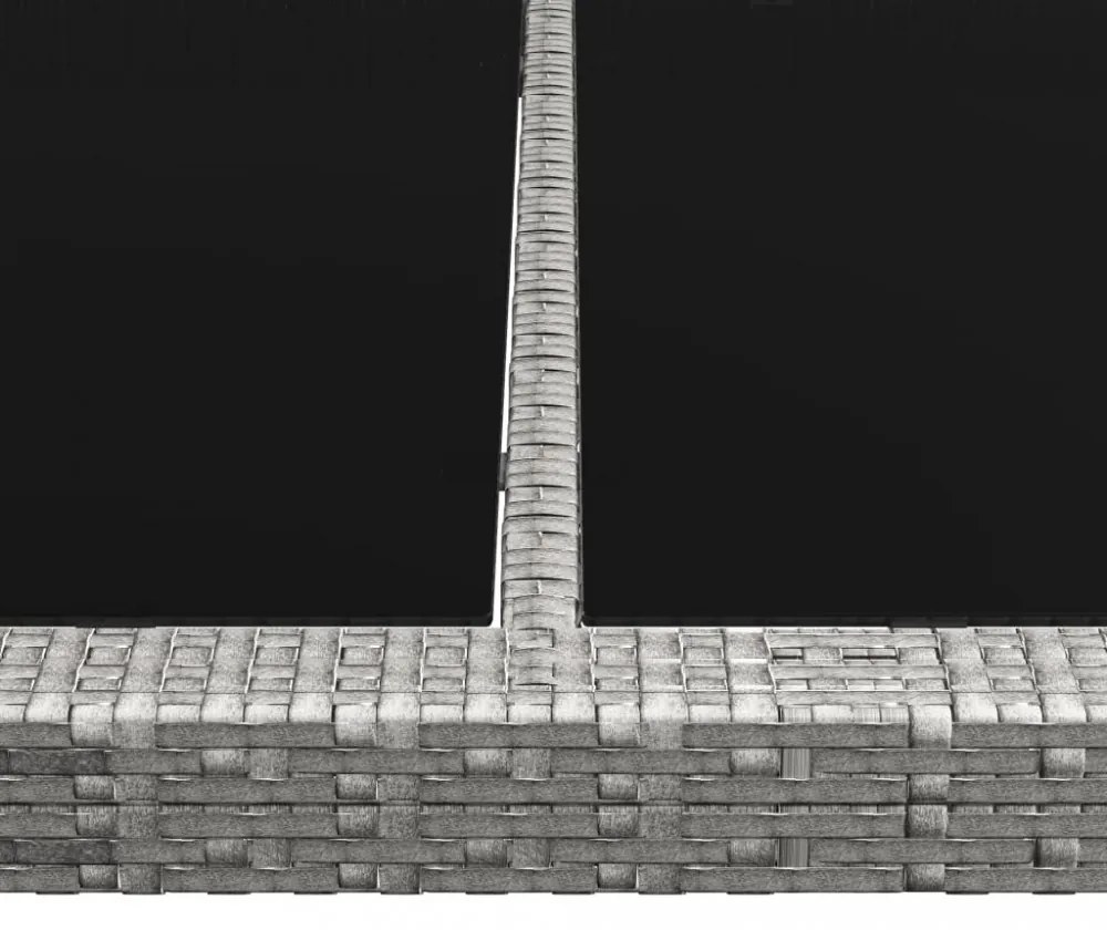 szürke polyrattan kültéri étkezőasztal 200 x 150 x 74 cm