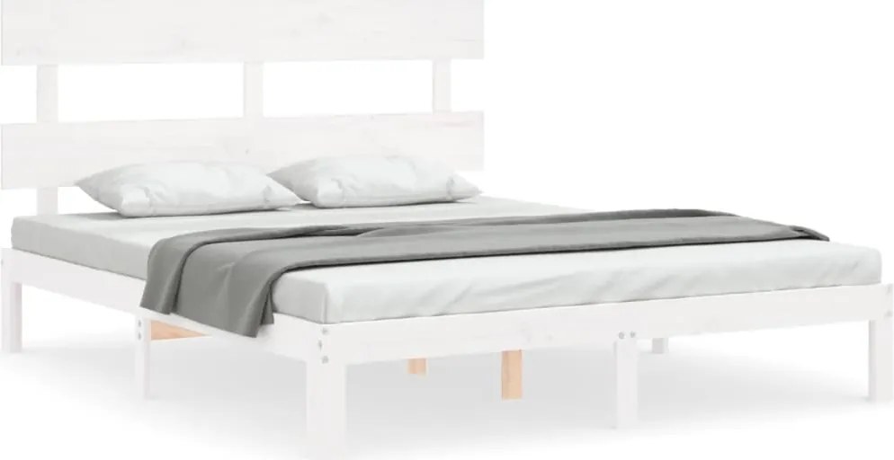vidaXL fehér tömör fenyőfa ágy matrac nélkül 160 x 200 cm