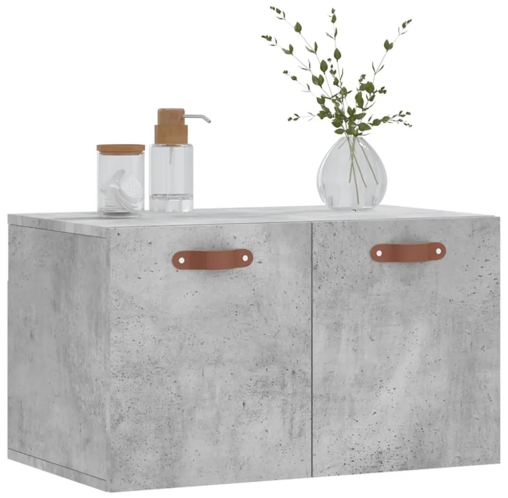 betonszürke szerelt fa faliszekrény 60 x 36,5 x 35 cm