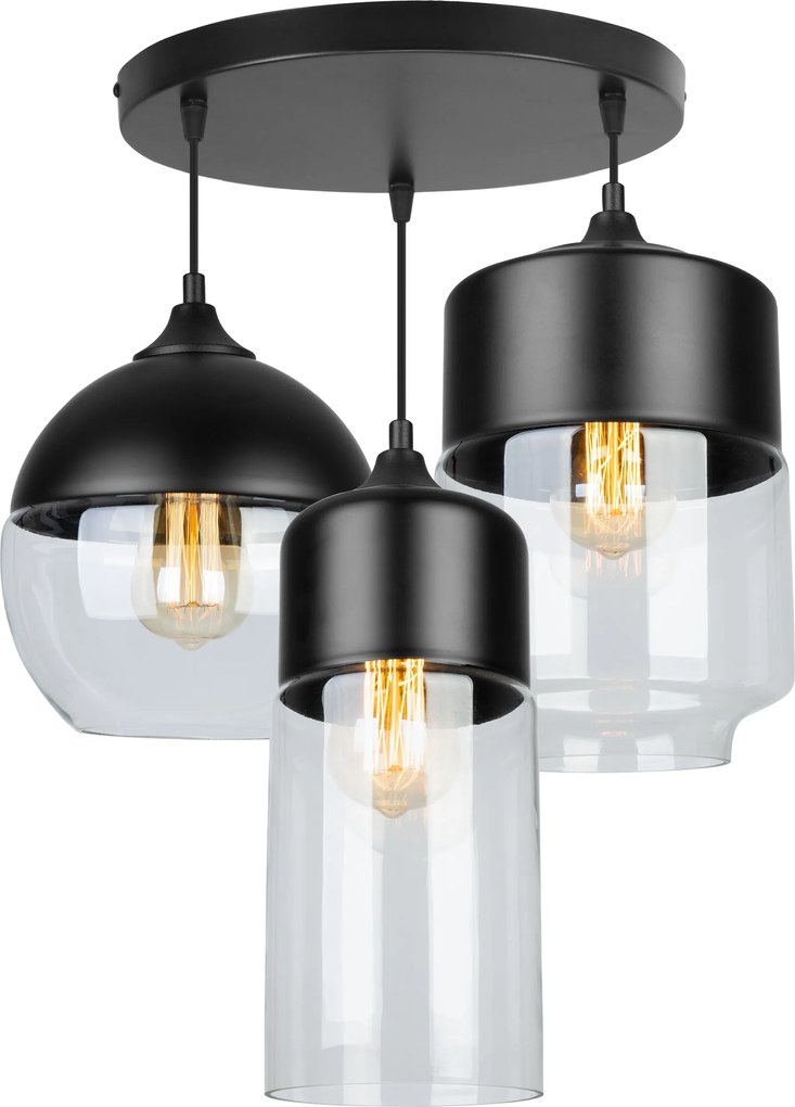 Mennyezeti Lámpa Lógó Csillár Üveg Lámpabúra Hármas Modern Loft