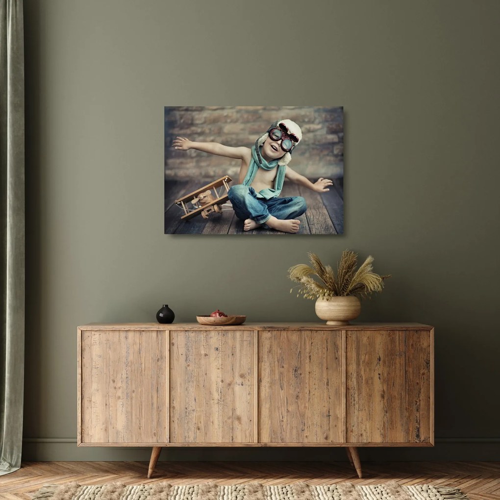 Kép - Fiatal pilóta (üvegen) (70x50 cm)