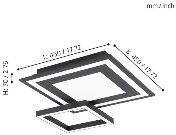 Eglo 99312 - SAVATAEILA-C LED RGB dimmelhető mennyezeti lámpa 20W/230V