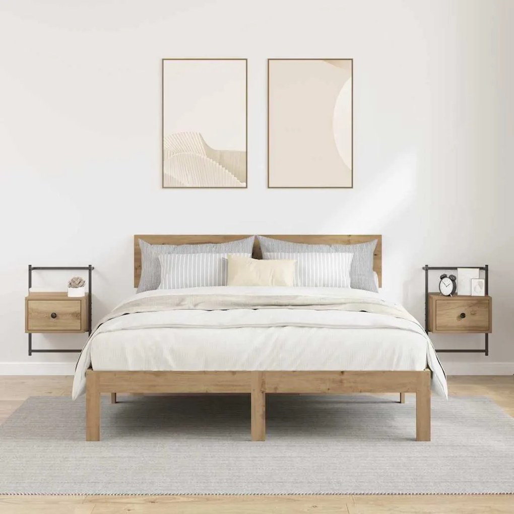 vidaXL Éjjeliszekrény 2 pcs Artisan tölgy 35 x 30 x 51 cm Faanyag