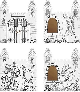 Játékház, színezhető, karton, FELLOWES, Kastély (IFW142506)