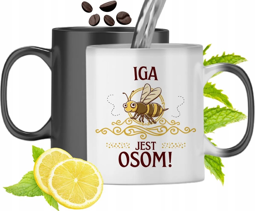 Mágikus Bögre Igi Fekete Színváltós, fényképes nyomattal