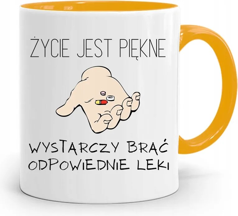 Sárga Bögre Ápolónő Ajándéka Az Élet Gyönyörű, fényképes nyomattal