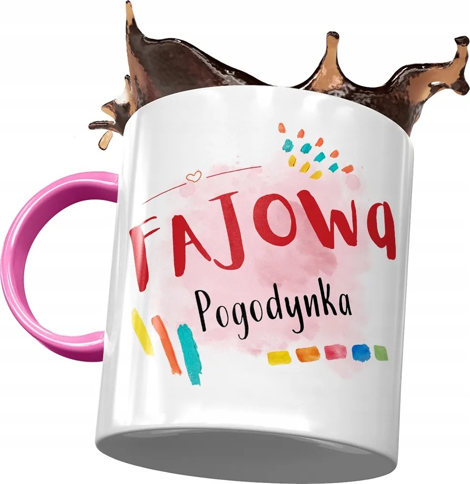 Rózsaszín Bögre Időjárás Cool Időjárás Bögre Nyomtatott Fotóval