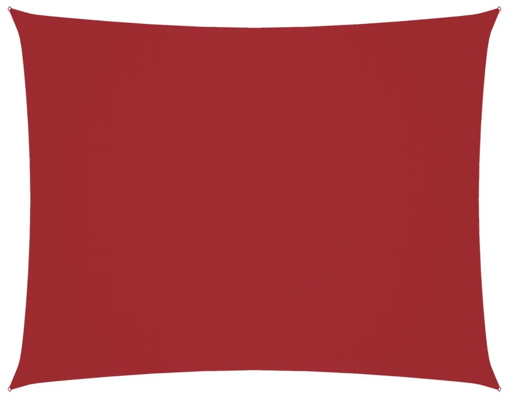 piros téglalap alakú oxford-szövet napvitorla 2,5 x 4 m