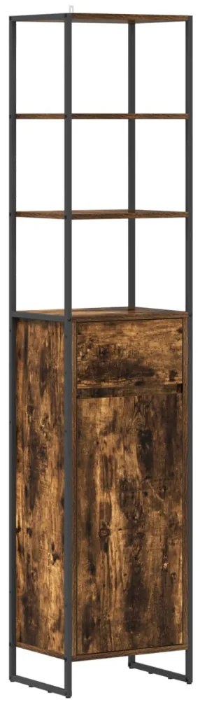 vidaXL Fürdőszoba Székény Füstös tölgy 40 x 30 x 180 cm Faanyag