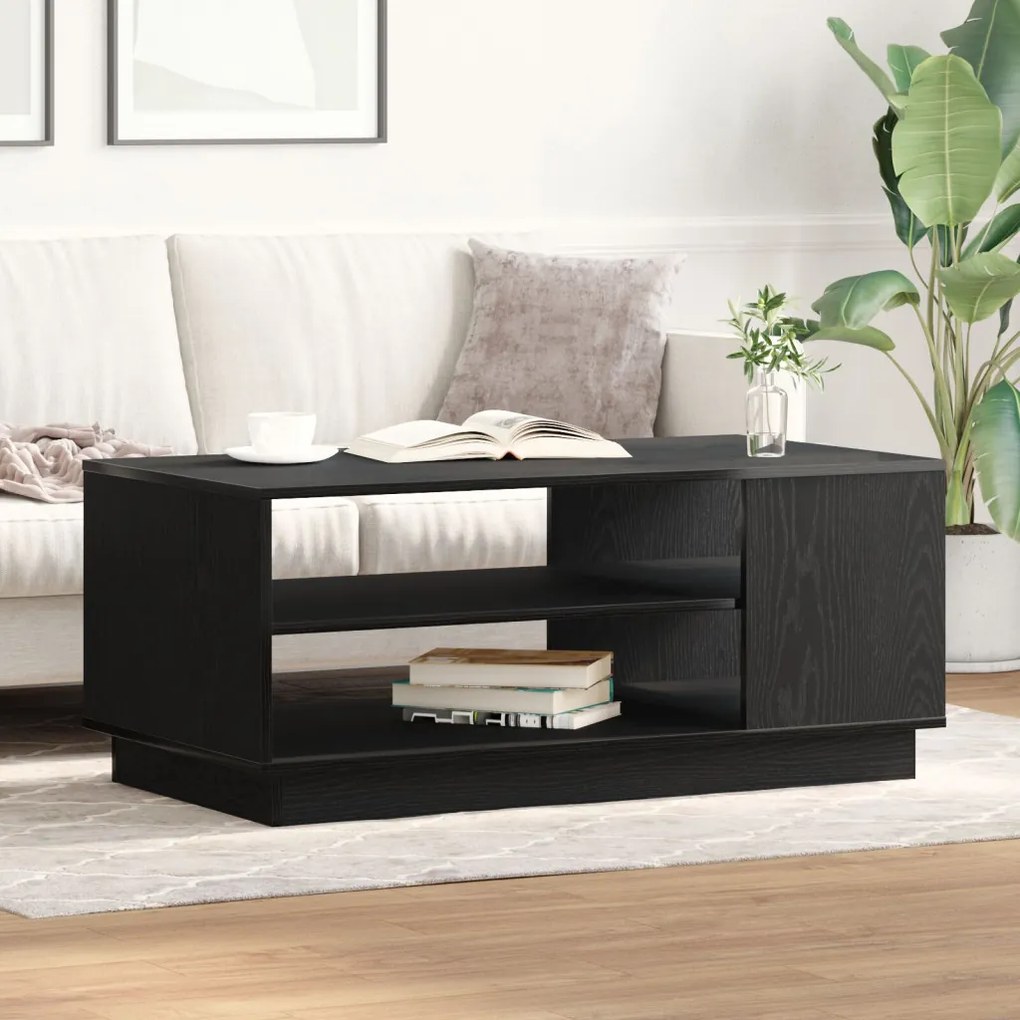 Fekete Tölgy Coffee Table 102x55x43 cm Mérnöki Fából készült