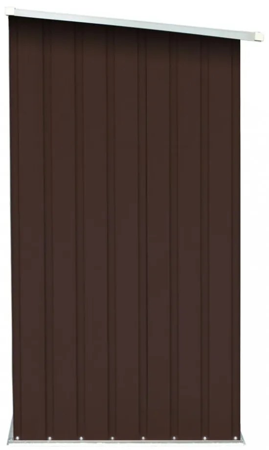 barna horganyzott acél kerti tűzifatároló 163 x 83 x 154 cm