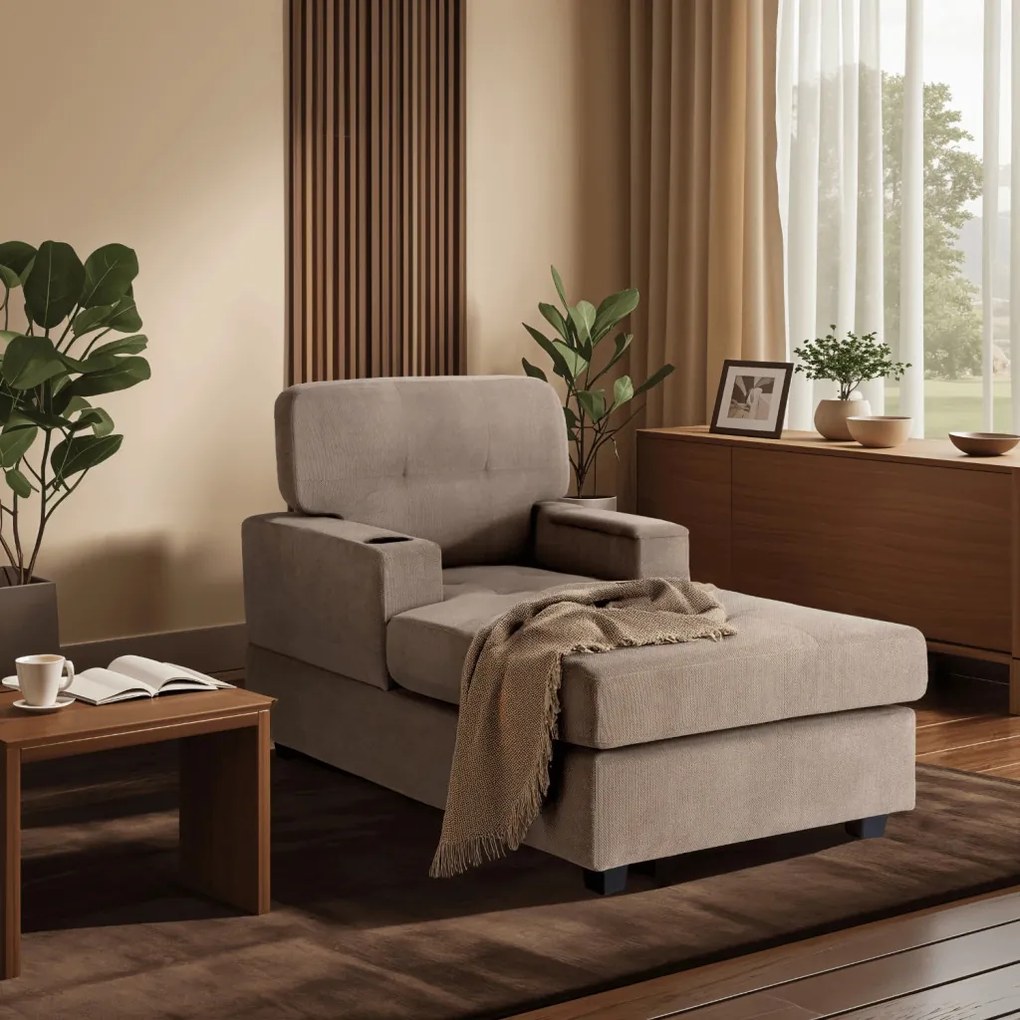 Modern Fotel Barnás-Bézs Színben. NEO