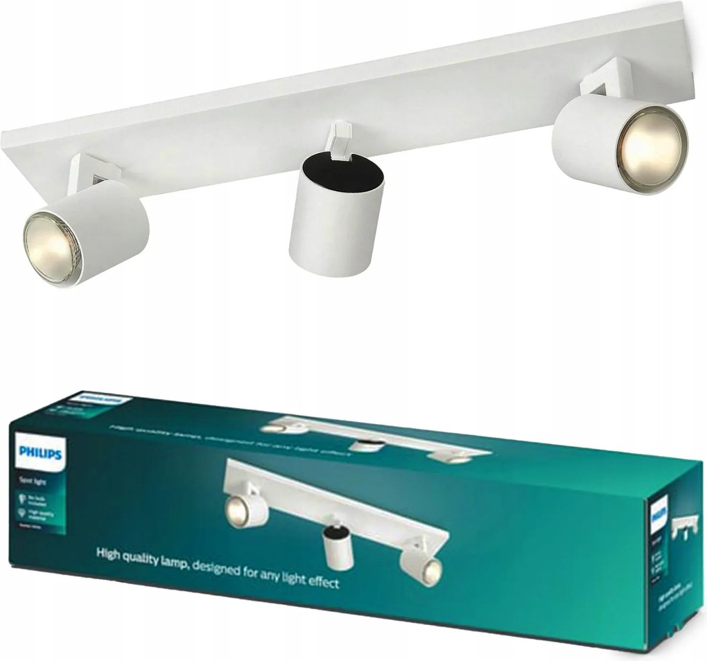 Mennyezeti lámpa Falra szerelhető reflektor 3x GU10 fehér Runner Philips