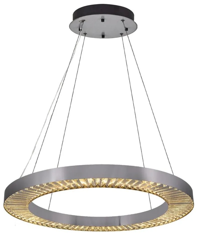 LED csillár kábelen JESI LED/85W/230V 3000K átm. 80 cm ezüst