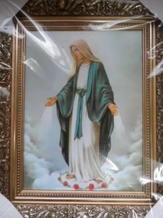 Vászonkép 30x40cm Szűz Mária Szeplőtelen pipacs keret