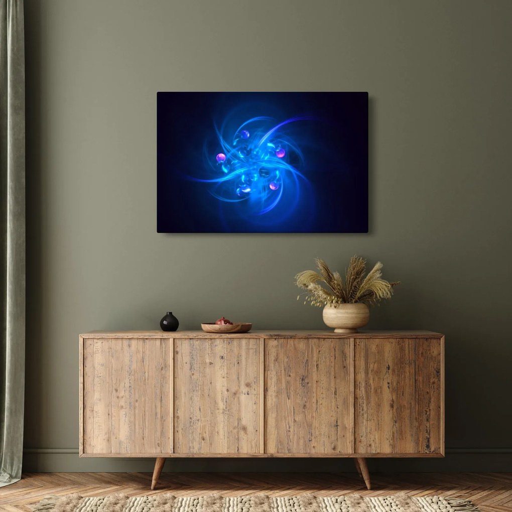 Modern kép kék absztrakció (90x60 cm)