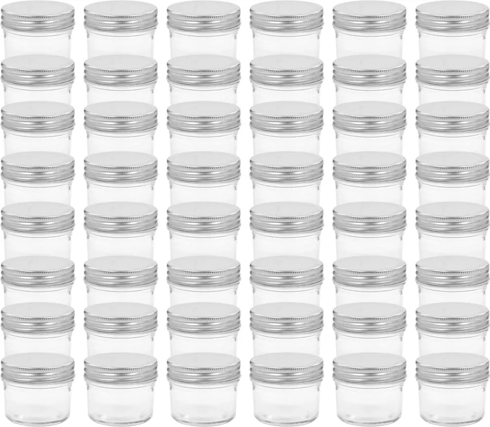 vidaXL 48 db 110 ml-es befőttesüveg ezüstszínű tetővel