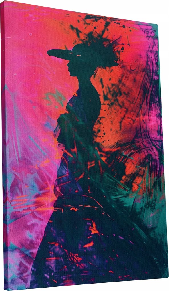 Vászonkép Női portré színekben otthon nappali 50x70