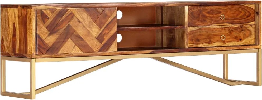 vidaXL tömör akácfából TV-szekrény 140 x 30 x 45 cm