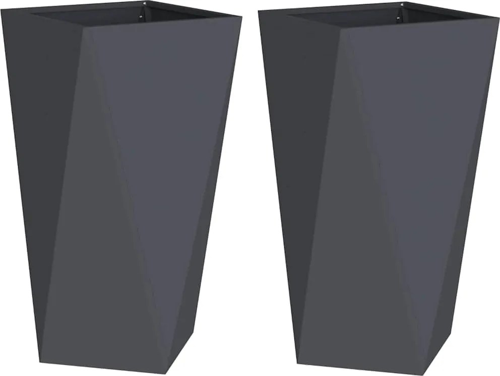 vidaXL Növénytartó 2 pcs Antracit 40 x 40 x 75 cm Acél
