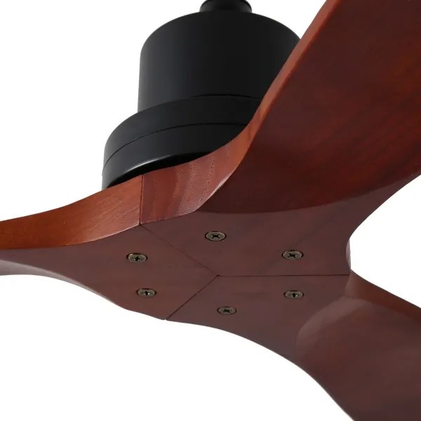 ZEVENTI - LIONI mennyezeti ventilátor Wi-Fi Tuya fekete/tölgy + távirányító