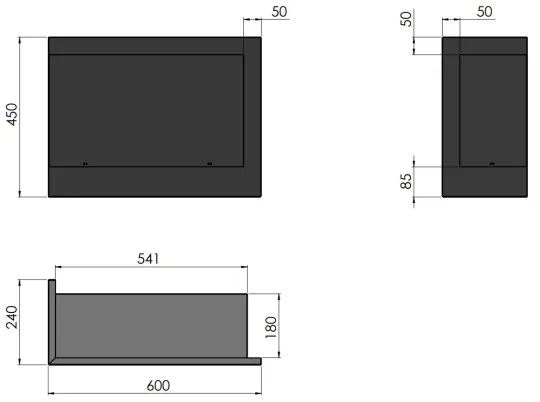 InFire - Sarok BIO kandalló 45x60 cm 3kW fekete