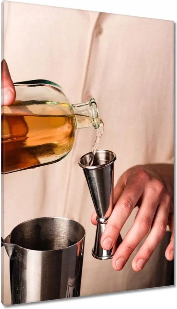 Vászonkép 80x120 Barista mérőpohár alkohol