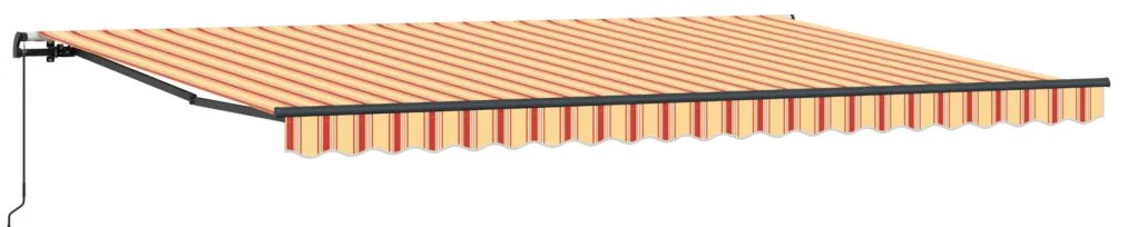 Kézi behúzható napernyő, sárga és narancssárga, 500 x 350 cm