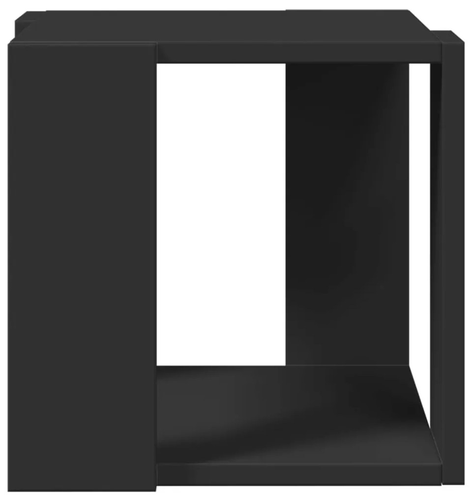 Fekete szerelt fa dohányzóasztal 32 x 32 x 30 cm