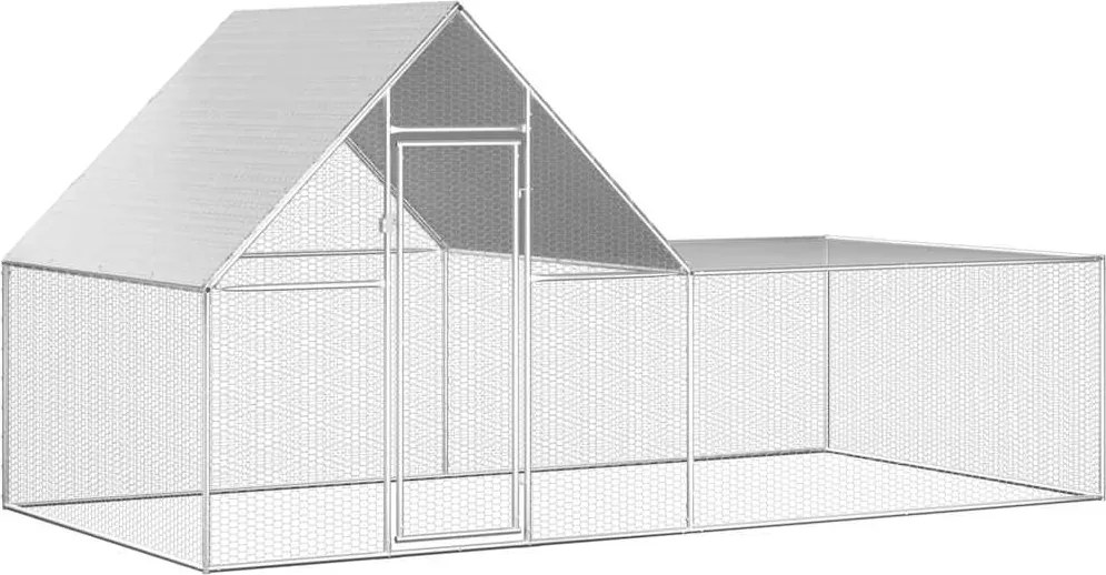 vidaXL horganyzott acél tyúkól 4 x 2 x 2 m