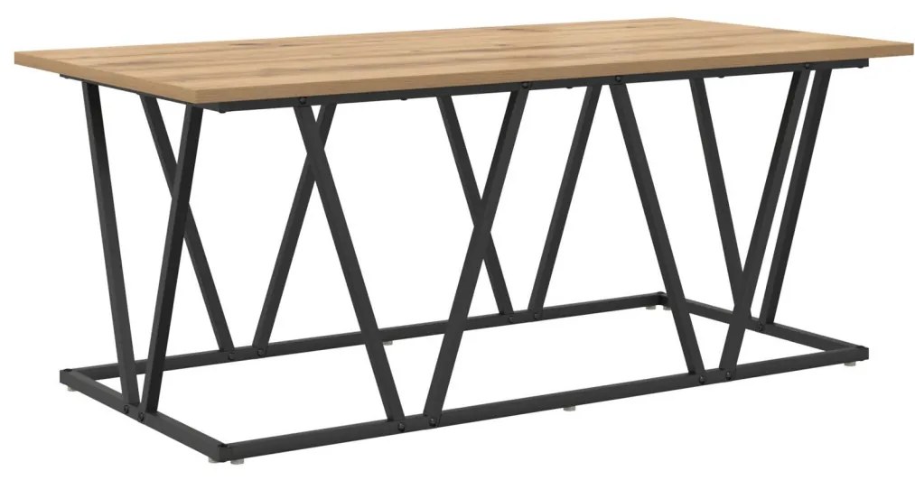 Kávézóasztal Mesteri Tölgy 100x50x40 cm Műgyanta és Fém