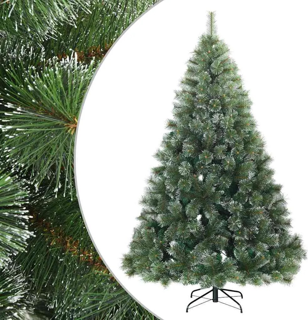 vidaXL Műanyag Rugalmas Karácsonyfát Havas Flokkal Zöld 180 cm